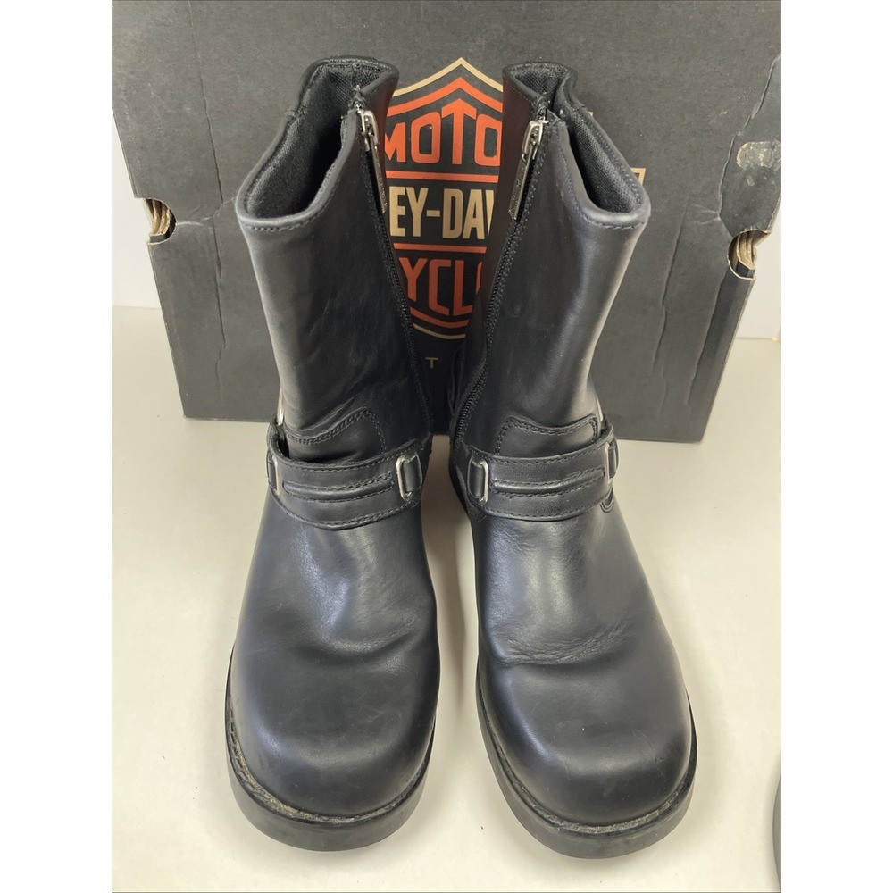 Harley-Davidson Women's 9 M Christa Black Leather Motorcycle Boot Side Zip - Picture 2 of 7